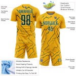 Custom Sublimation Green-White Sports Soccer Gold Lightning Uniform Jersey