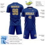 Gold-White Geometric Soccer Shape Royal Old Sports Sublimation Uniform Jersey Custom