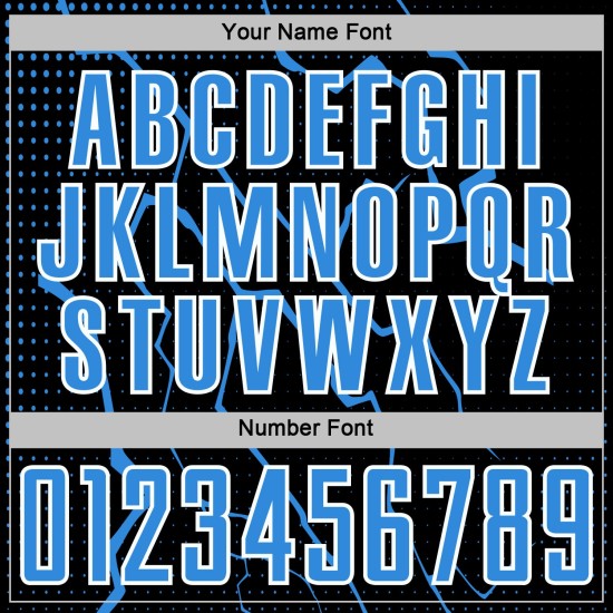 Sublimation Powder Custom Soccer Uniform Sports Lightning Blue-White Jersey Black Sublimation Powder Custom Soccer Uniform Sports Lightning Blue-White Jersey Black