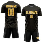 Geometric Custom Uniform Sublimation Soccer Jersey Shape Gold-White Black Sports Geometric Custom Uniform Sublimation Soccer Jersey Shape Gold-White Black Sports