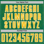Green Kelly Shape Uniform Jersey Gold-White Custom Sports Soccer Sublimation Geometric Green Kelly Shape Uniform Jersey Gold-White Custom Sports Soccer Sublimation Geometric