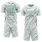 Custom Lightning Green Sublimation Uniform Jersey Kelly Soccer Sports White