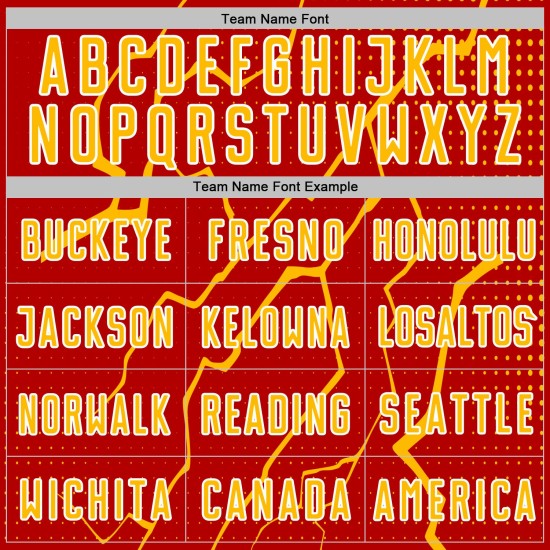 Jersey Sublimation Soccer Lightning Gold-White Sports Red Custom Uniform